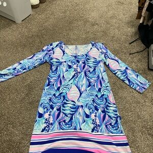Lilly Pulitzer Blue and Pink Swirl Fabric
